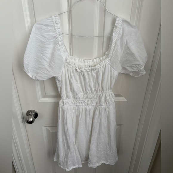 bp Dresses & Skirts - BP White Smocked Puff Sleeve Mini Dress